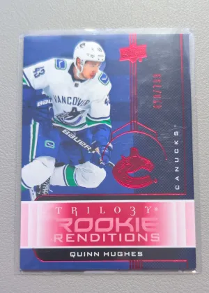 2019-20 Upper Deck Trilogy Quinn Hughes Rookie Renditions Red /799 #RR-30