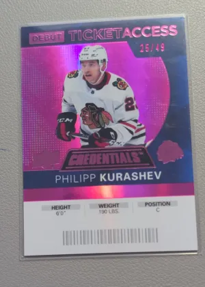 2020-21 Upper Deck Credentials Philipp Kurashev Debut Ticket Access Pink /49 #
