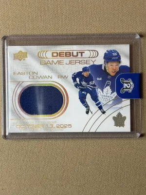 2025-26 UD Extended Series Easton Cowan Rookie Debut Game Jersey