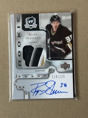 2006-07 Upper Deck The Cup Ryan Shannon Rookie Auto Patch /125 #369