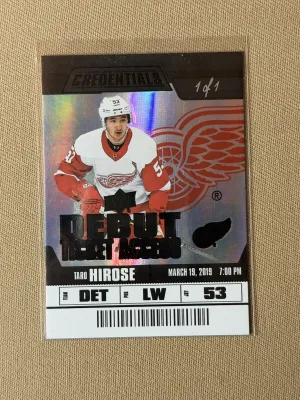 2019-20 Upper Deck Credentials Taro Hirose Debut Ticket Access Rookie 1/1 #125