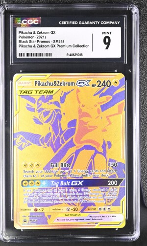 2021 Black Star Promos #SM248 Pikachu & Zekrom GX CGC 9