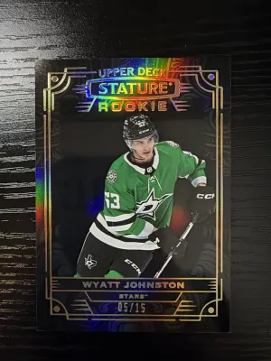 2022-23 Upper Deck Stature Wyatt Johnston Rookie Black /15 #176