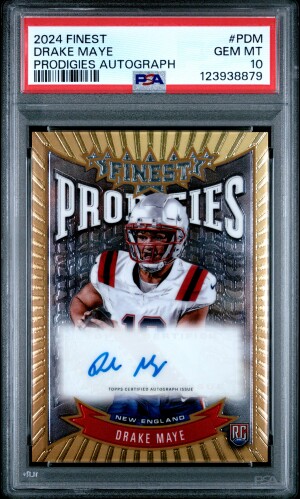 2024 Topps Finest Prodigies Autographs Drake Maye PSA 10