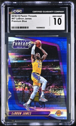 2018-19 Panini Threads #47 LeBron James CGC 10 Platinum Blue /75