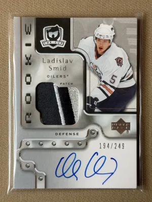 2006-07 Upper Deck The Cup Ladislav Smid Rookie Patch Auto /249 #130 Rookie
