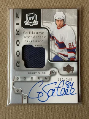 2006-07 UD The Cup Guillaume Latendresse Rookie Patch Auto /249