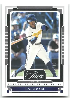 Jesus Made 2025 Panini Three and Two #/99 Brewers First on the Print 01