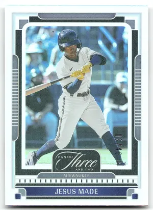 Jesus Made 2025 Panini Three and Two Holo Silver #/49 Brewers