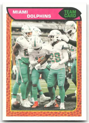 Miami Dolphins Team Card Devon Achane 2026 Topps Heritage Football