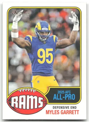 Myles Garrett 2025 AFC All Pro 2026 Topps Heritage Football Rams