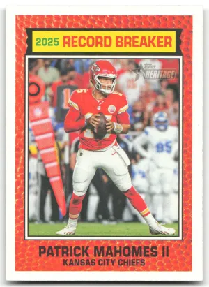 Patrick Mahomes Record Breaker 2026 Topps Heritage Football Chiefs