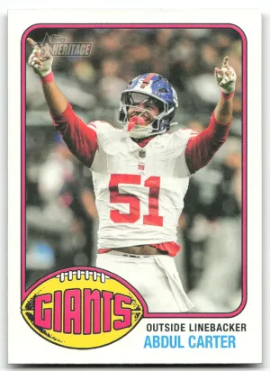 Abdul Carter 2026 Topps Heritage Giants
