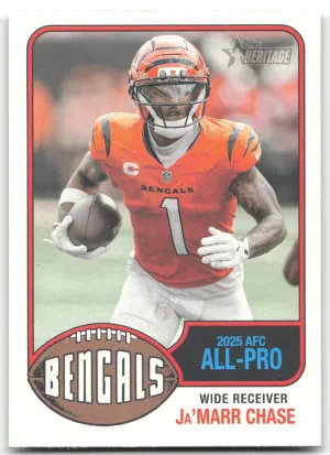 Ja'Marr Chase 2025 AFC All Pro 2026 Topps Heritage Football Bengals