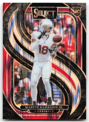 Marvin Harrison Jr. RC 2024 Panini Select Black & Red Prizm Shock Cardinals