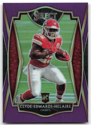 Clyde Edwards-Helaire RC 2020 Panini Select Purple Prizm #/75 Chiefs