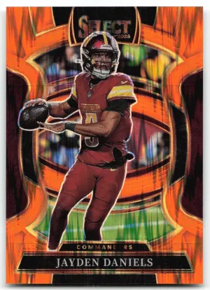 Jayden Daniels 2025 Panini Select Orange Prizm Shock #/499 Commanders