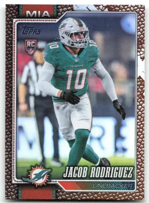 Jacob Rodriguez RC 2026 Topps Flagship Football Leather Foil Dolphins