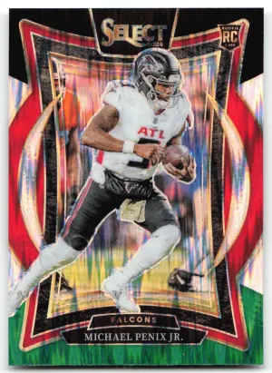 Michael Penix Jr. RC 2024 Panini Select Black & Green Prizm Shock Falcons