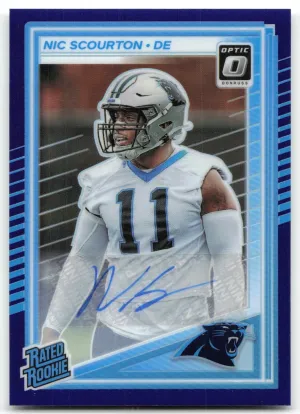 Nic Scourton RC 2025 Donruss Optic Rated Rookies Autographs Purple #/50 Panthers