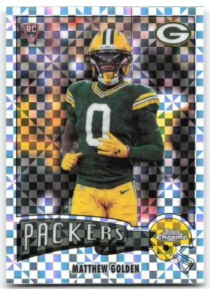 Matthew Golden RC 2025 Topps Chrome 1975 Topps X-Fractor Packers