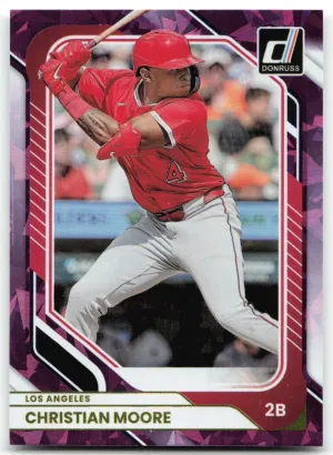Christian Moore RC 2026 Donruss Purple Ice #/99 Angels