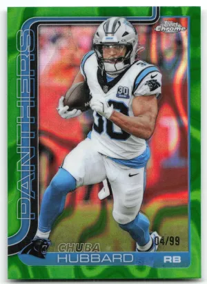 Chuba Hubbard 2025 Topps Chrome Green Lava Refractor #/99 Panthers