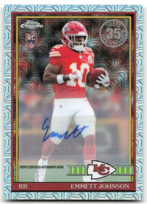 Emmett Johnson RC 2026 Topps Flagship 35th Anniversary Chrome Mojo Autographs