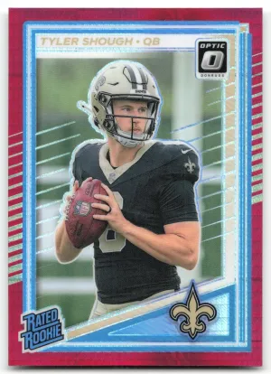 Tyler Shough RC 2025 Donruss Optic Red Hyper Saints
