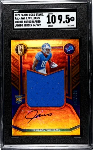 2022 Panini Gold Standard Jameson Williams Rookie Auto Jumbo Jersey /149 SGC 9.5