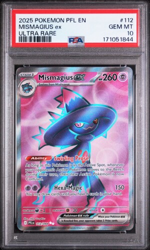 2025 Pokemon Pfl En-Phantasmal Flames Mismagius Ex Ultra Rare PSA 10