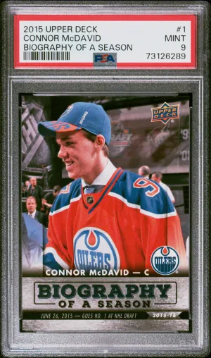 2015 Upper Deck Biography Of A Season Connor Mcdavid Biography Of A Season