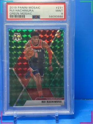 Rui Hachimura 2019 Mosaic Green Prizm #231 PSA 9