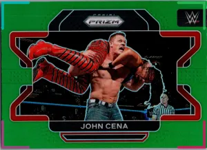 2022 Panini Prizm WWE John Cena Green Prizm Parallel Refractor #45
