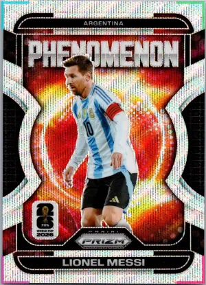 2026 Panini Prizm World Cup Lionel Messi Phenomenon Silver Wave Prizm #19