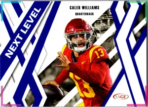 2024 SAGE High Series Caleb Williams Next Level Blue Parallel #98 USC Rookie RC