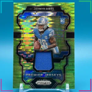 Jahmyr Gibbs 2023 Panini Prizm Premier Jerseys Green Pulsar #PJJG