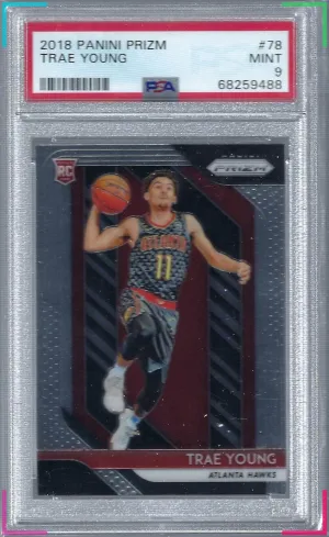 2018 Panini Prizm Trae Young Base Rookie #78 PSA 9 MINT Atlanta Hawks RC