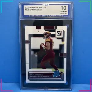 Sam Howell 2022 Panini Donruss Rated Rookie #305 ISA 10