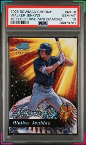 Walker Jenkins 2025 Bowman Chrome Meteoric Rise Mini Diamond #MR-6 PSA 10