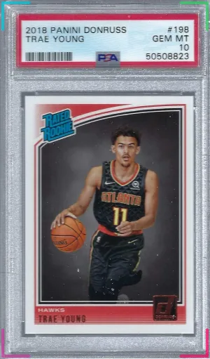2018 Panini Donruss Trae Young Rated Rookie #198 PSA 10 GEM MINT Hawks RC