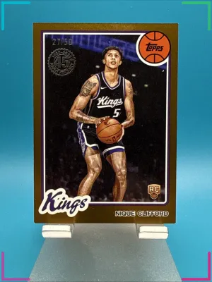 Nique Clifford 2025-26 Topps Basketball 1980 Anniversary Gold 27/50 #80BK70 RC