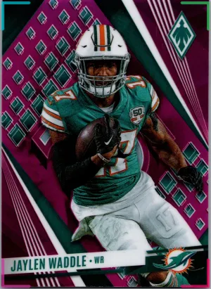 2023 Panini Phoenix Jaylen Waddle Pink Refractor SP /175 #92 Miami Dolphins