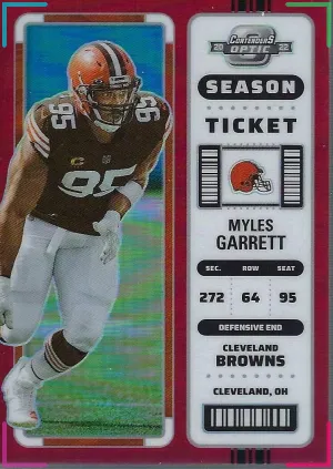 2022 Panini Contenders Optic Myles Garrett Season Ticket Red Prizm /175 #14