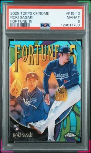 Roki Sasaki 2025 Topps Chrome Fortune 15 #F15-13 PSA 8 RC