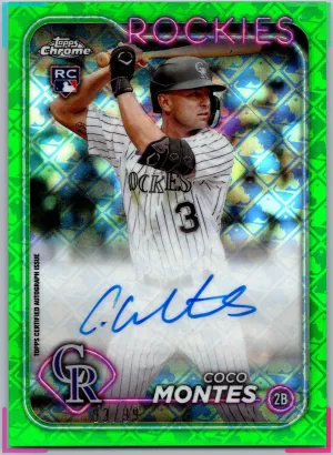 2024 Topps Chrome Logofractor Coco Montes Rookie Auto Green Refractor /99