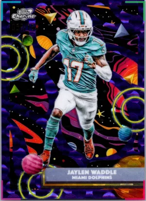 2025 Topps Cosmic Chrome Jaylen Waddle Purple Nebula /150 #61 Nucleus Dolphins