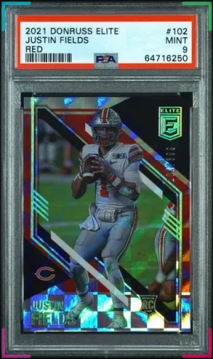 Justin Fields 2021 Panini Donruss Elite Red #102 101/399 PSA 9