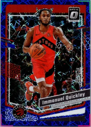 2023-24 Panini Donruss Optic Immanuel Quickley Blue Velocity Prizm #83 Raptors