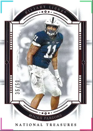 2024 Panini National Treasures Micah Parsons Red Century /50 #28 Penn State
